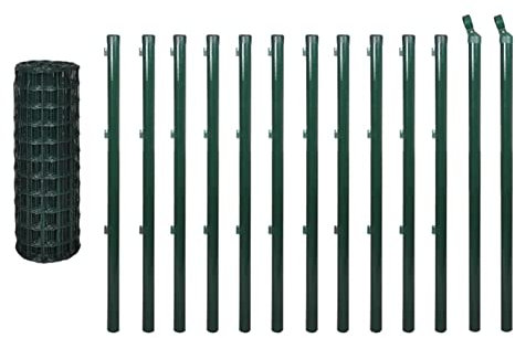Eurozaun, Stahlzaun 25 x 1,2 m Grün, PVC-beschichtet, für Tiergehege und Umzäunung