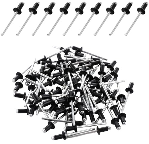 ASelected 300 Stück Blindnieten, 4 x 8 MM Aluminium Popnieten Alu Nieten Blindniet mit Gewölbtem Aluminiumkopf für Bau Automobil Möbel Metall Holz Kunststoff