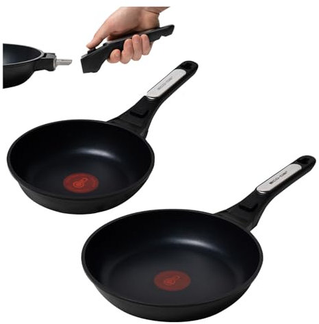 ECODE® Set Padelle Antiaderenti per Induzione e Gas con 2 Manici Removibili – Kit Salvaspazio da 20 e 28 cm Adatte a Forno, Lavastoviglie e Tutti i Piani Cottura – In Alluminio Fuso Non Tossiche