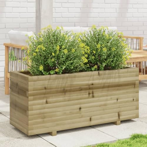 Xichuzi Pflanzkübel 110x40x49,5 cm Kiefernholz Imprägniert, Blumentopf Gross, Blumenkasten Balkon, übertopf, Pflanzkasten, Flowerpot, Kräuterbeet Für Die Küche, Vertikalbeet - 847382