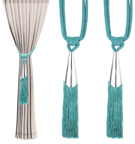 PATIKIL Nappe per Tende con Nappe, 2 Pezzi 28 Cordone per Tende con Nappa, Legacci per Tende Fatti A Mano Cordone Decorativo per Tende per Casa, caffè, Ufficio, Blu Cielo