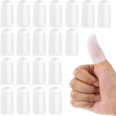 20 stycken silikonfingerplockar, gel, fingerskydd, fingerförband, vattentätt, fingerskydd, gummi, fingerärmar, tumskydd, fingerskydd, för att spänna fingrar och artrit