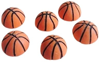6 Edible Sugar Fondant Sports Balls; Rugby, Soccer Footballs, Basketballs, Tennisballs, golfballs, Baseballs; Select balls; 2.8cm Each. Handmade Cake/Cupcake Toppers/Decoration (x6 Basket balls)