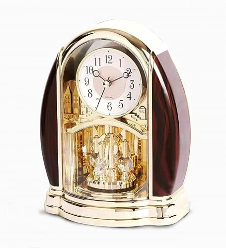 Horloge de cheminée décorative silencieuse avec pendule oscillant, fonctionne à piles pour bureau, étagère et maison