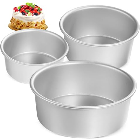 CHICAMPERA Tortiera Rotonda 3 Pezzi in Alluminio Stampi per Torte Antiaderenti Stampo per Cheesecake Adatta per Torte Chiffon e Dessert Facile da Usare in Cucina