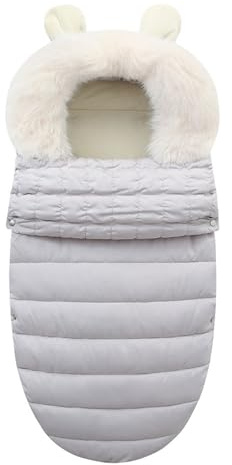 Kinderwagen Fußsack,Universal Winter Warm Baby Schlafsack Winterfußsack Outdoor Einschlagdecke Kinderfußsack, Fussack Winter mit Coral Fleece für Kinderwagen, Buggy, Babybett (Grau)