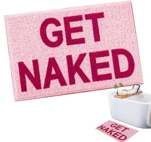 TENGWA Tapis de Bain 40 * 60cm Tapis Salle de Bain Rose Tapis Bain Antidérapant et Non Pelucheux Ideal pour Douches Les Hôtels et Salles Bains