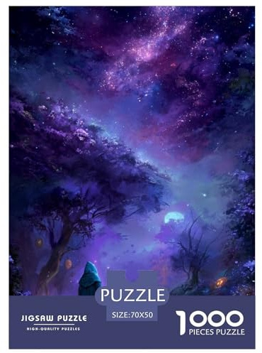 Forêt Enchantée Puzzles 1000 Pièces Jeu De Défi Jouet Adultes Et Plus De 12 Ans Galaxie Violette Puzzle Plaisir De Famille Défi Éducatif Interaction Cadeau Décoration Maison 70x50cm/1000pcs