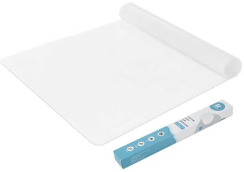 KitchenRaku Tappetino Silicone Cucina, Antiscivolo Resistente al Calore, BPA-Free, 1.2mm (Bianco Trasparente, 80x60cm)