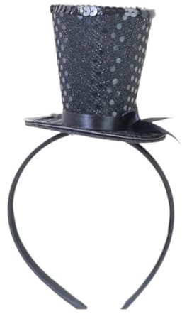 Alksubbm hårring för barn med glitter topphatt för halloween jul nyår brud fest 1920-talet topphatt pannband fascinator hatt