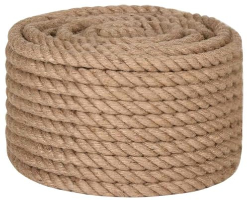 vidaXL Cuerda, SOGA de Jardinería, Mecate para Agricultura Navegación, Cordel de Bricolaje Artesanía para Hogar Jardín, 100% Yute 20 mm 100 m