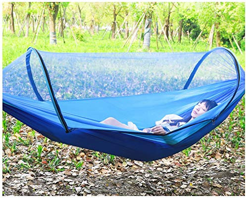 Hamaca de Viaje Ultraligera con Mosquitero para Acampar, Mochileros, Viajes, Patio Azul 2 Persona 260x150cm