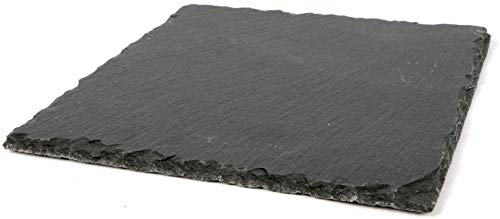 Vetrineinrete® Vassoio da Portata Quadrato in Ardesia Piatto per servire Finger Food Sushi Formaggi Vassoio aperitivo Buffet Cucina Bar Ristorante 25x25cm B63