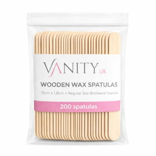 Vanity UK 200 pcs Wooden Wax Spatulas Disposable Salon Professional Quality Waxing Sticks Applicators Suitable For Warm and Hot Depilation Body Hair Removal