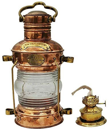 Antikes Messing Kupfer Bergmann-Lampen Marine Schiff hängende Öllampe Wandmontage Laterne Vintage Öllampe Laterne Beleuchtung Dekorative Lampen
