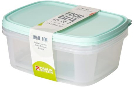 Wham Everyday Food Box & Lid 3Ltr Clear/Assorted (Pack 2)