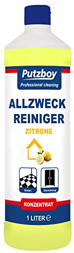 PUTZBOY Allzweck Reiniger Zitrone - Konzentrat - Universalreiniger für Böden und Oberflächen - 1 Liter - Made in Germany