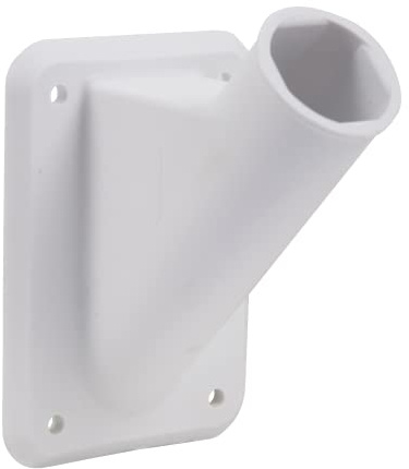 Alberts 635190 Support Mural pour mât de Drapeau | PVC, Blanc | 126 x 88 mm | Ø du Tube de réception 30 mm