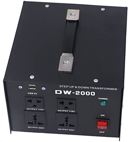 Transformador de Voltaje, Convertidor Elevador de Potencia de 2000 W de Amplia Aplicación, Portátil Monofásico para Equipos (Enchufe de la UE)