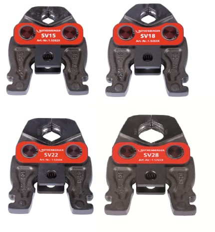 Rothenberger Pressbackenset Compact SV15-18-22-28 | 1000002800 | Pressbacke, Presszange, Pressbacke für Pressfittinge