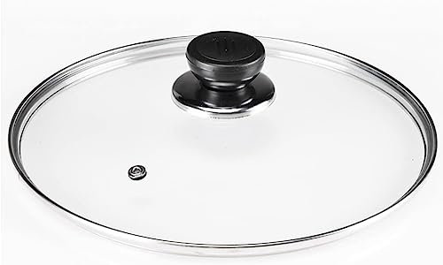 BAZAC Pfannendeckel Universaldeckel aus gehärtetem Glas Material Hochtemperatur-Topfdeckel Haushalt auslaufsicher Kochgeschirr Deckel für Töpfe, Pfannen und Pfannen Kochgeschirr Ersatzdeckel - 12 cm