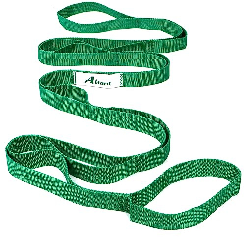 Stretching Strap Yoga Strap for Physical Therapy, 10 Loops Yoga Straps for Stretching, Non-Elastic Stretch Strap for Pilates, Flexibility, Exercise, Stretch Band for Women & Men