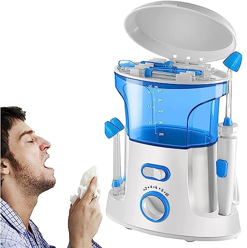 Limpiador nasal eléctrico, máquina limpiadora de senos paranasales, sistema de enjuague sinusal de irrigación nasal pulsante con 10 modos de presión, olla Neti eléctrica para adultos y niños