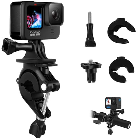 REYGEAK Support de guidon de vélo pour Insta360 X4/X3, clip de fixation avec double griffes pour GoPro Hero13/12/11/10/9, DJI Action 5/4/3, Pocket 4/3 Accessoires de montage