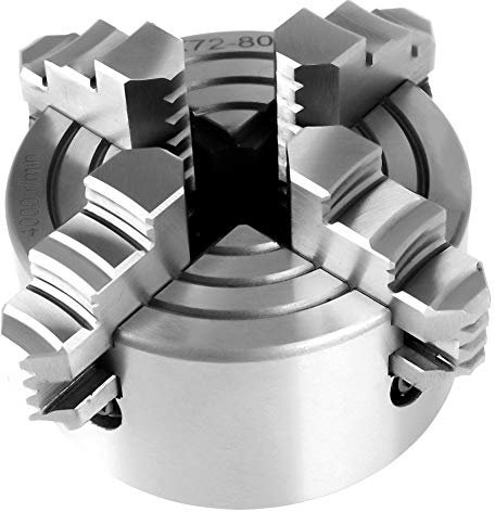 K72-80 Drehfutter 4-Backenfutter, Genauigkeit Drehfutter Unabhängige Wendebacke Metalldrehfutter Drehmaschine für Drehmaschinen