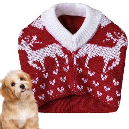 Chaies Haustier-Weihnachtsmützen - Hunde-Wintermütze für kleine Hunde,Weihnachtliche handgemachte Strickmütze für Haustiere mit Fellknäuel, Liebes- und Schneeflockenmuster, elastische Hundemütze