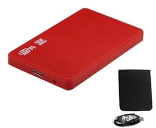 Boîtier Disque Dur Externe 2.5  Coque USB 3.0 vers SATA pour HDD SSD avec Câble - Rouge