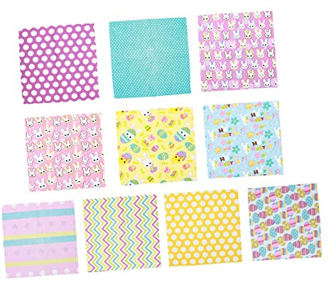 STOBOK 10stücke Teiliges Patchwork Stoffset Mit Ostermotiv Baumwollstoff Für Bastelarbeiten Quilten Und Dekorationen Zu Ostern Für Kreative Projekte