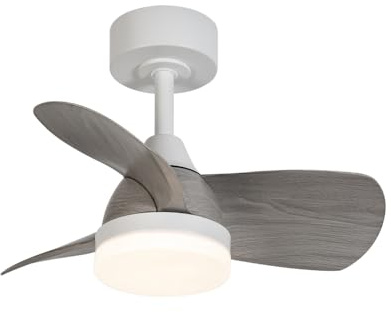 Wonderlampp - Ventilador de techo pequeño ø60cm LED Borse Mini CCT 3000-4000-6000K 18W con memoria de encendido