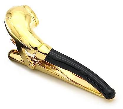 Krawattenklammern Personalisierte Accessoires for Herren, Pfeifen-Krawattenklammer, Gold Geschäftsclips