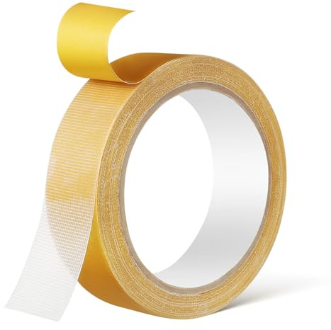 SHINEOFI Heavy Duty Double Sided Tape 30mm x 10m Grid Fabric Tape for Curtains Strong Adhesive for Wall Mounting and Home Use