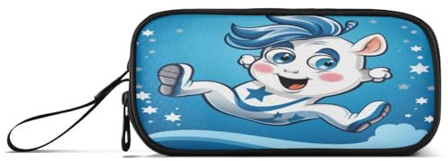 Cartoon-Einhorn-Kunststern Federmäppchen Federtaschen Mäppchen Schlamperbox Tasche für Jungen Mädchen Schüler