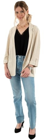 Onlsiesta 3/4 Open Linen Bl Blazer Tlr, Moonbeam, 36