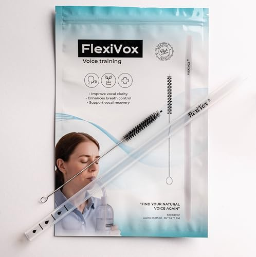 FlexiVox röstträningsrör, transparent, 35 cm, med digital övningsguide