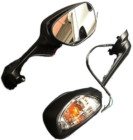 Motorrad Spiegel Für Suzuki Für GSXR 600 750 2011-2021 Für GSXR1000 2009 2010 2011 2012 2013 2014 2015 2016 Schwarz Carbon Spiegel Blinker Lenkerendenspiegel(Schwarz)
