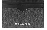 Michael Kors Hudson Notched Card Case, Black/Black Signature