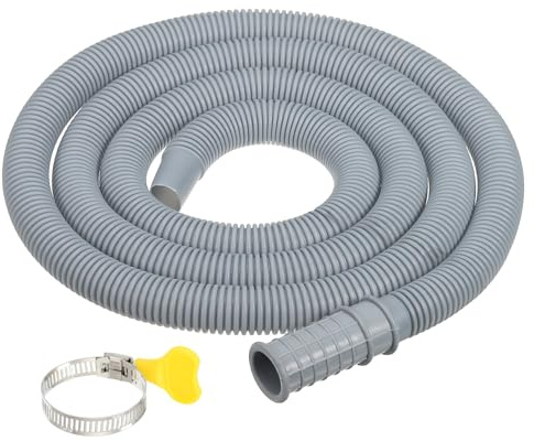 PATIKIL 4.9Ft Air Conditioner Drain Kit, 1 Set Universal AC Drain Hose Connector Hose with Clamp & Rubber Adapter for Mini-Split Window Portable AC Unit Dehumidifier Faucet, Gray