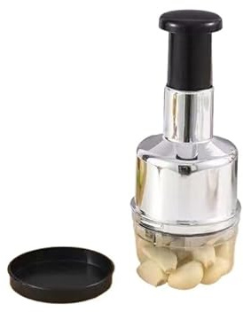 POVVFRTY Machine de Cuisine en Acier Inoxydable for Couper et Piler la purée d'ail, Presse-ail Manuel Multifonctionnel