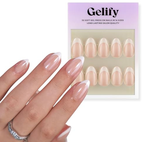Unghie press on. Press on nails gel. Unghie finte adesive. Unghie adesive in soft gel con colla Gelify. (Bombshell)