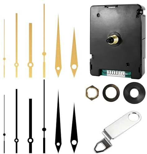 Behogan DCF Funk-Uhrwerk Set: Uhrwerk für Wanduhr mit 4 Zeigerpaaren, Präziser Quarz-Uhrwerk, Uhrwerk für wanduhr lautlos, Schwarz Funkuhrwerk für DIY Uhrenprojekte (72×56×19 mm)