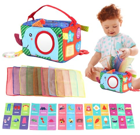 Doiyislem Taschentuch Spielzeug Für Babys - Stoffbuch Für Pädagogische Aktivitäten,Sensorisches Baby Spielzeug | Für Mädchen Kinder Und 9-12 Monate Unterwegs Ostern Weihnachten Flugzeug Auto