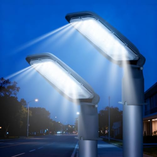 Aigostar 30W Lampione LED, 2550LM Luce stradale a LED 6500K IP65 impermeabile IK08 Per Parcheggio luce per Strada Scuola, parcheggio, campo da basket, cortile, piazza, 2 Unità