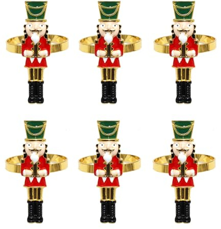 Anneaux De Serviette Casse-Noisette De Vacances Décors De Vaisselle En Alliage Métallique Décors De Salle À Manger De Fête Pour Les Arrangements De Repas De Noël Porte-serviettes De Noël En Métal