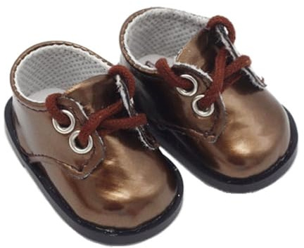 Uteruik Scarpe in pelle per bambola da 14 pollici Scarpe con lacci per bambola in cotone da 20 cm Accessorio per costume (marrone)
