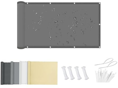 DSRDRFG Vela Ombreggiante Impermeabile 1.4x4M Telo Parasole per Esterni, Frangivisto Balcone, Vele Ombreggianti Rettangolare per Terrazza Giardino Piscina Cortile Pergola, Antracite