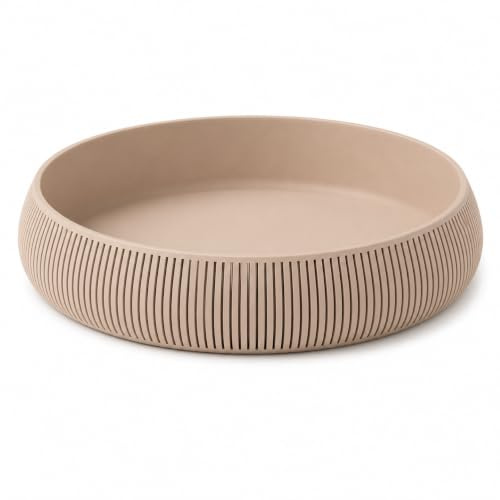 dreideko Japandi Allzweckschale Ø 17,5 cm – Moderne Organizer Schale aus PLA Matte – Runde Dekoschale im Scandi Design für Schlüssel, Schmuck, Büro & Wohnaccessoires (latte)